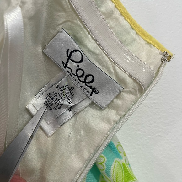 Lilly Pulitzer White Label Silk Katrina Fountain of Youth Strapless Dress 0 - Picture 11 of 15